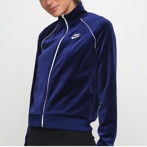 Nike Blue Velour Zip Up Track Jacket